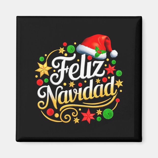 Imã Feliz Navidad Spanish Mexican Christmas Xmas Holid (Frente)