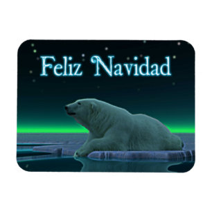 Ímã Feliz Navidad - Urso Polar de Borda do Gelo