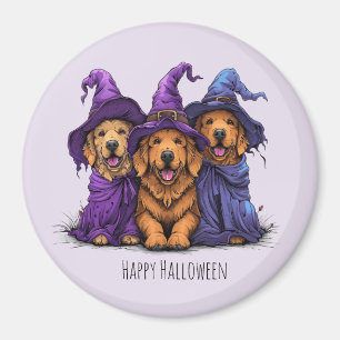 Imã Feliz Ouro de Halloween Bruxas dos Cachorros do Re