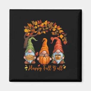 Imã Feliz Outono para Todos Gnome Gnomos de Outono Esp