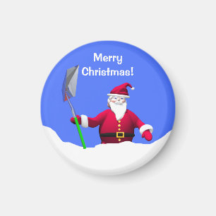 Imã Feliz Papai noel de Natal com pá