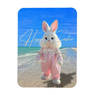 Ímã Feliz Páscoa da Ilha de Sanibel, Flórida, Praia