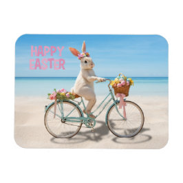 Ímã Feliz Páscoa Ilha de Hilton Head Bicicleta na Prai