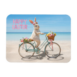 Ímã Feliz Páscoa Ilha de Hilton Head Bicicleta na Prai