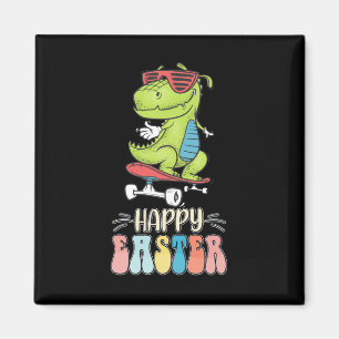 Imã Feliz Páscoa T Rex Dinossauro Coelho Ovos de Pásco
