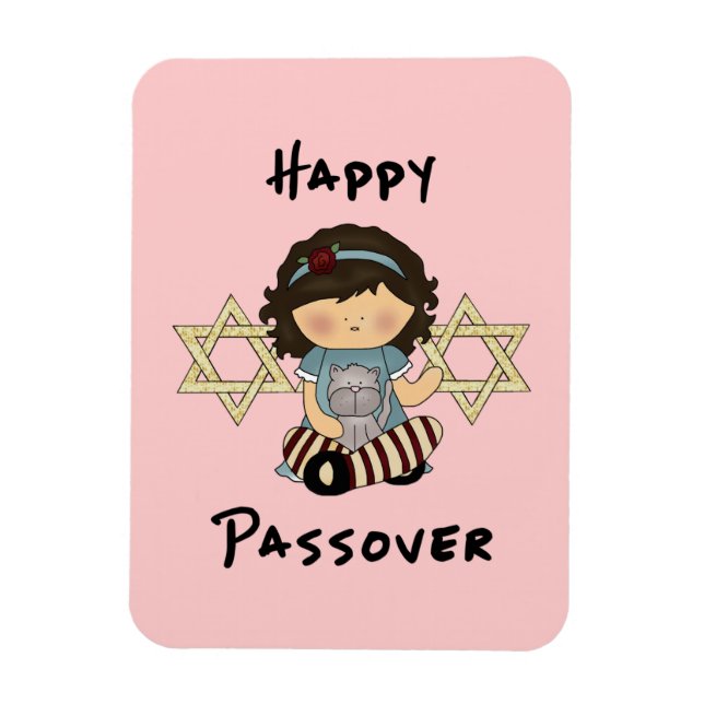 Ímã Feliz Passover Girl (Vertical)