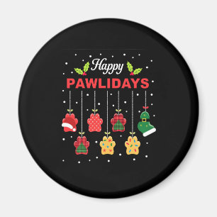 Imã Feliz Pawlidays Natal Divertido Cão Pata Xmas Cães