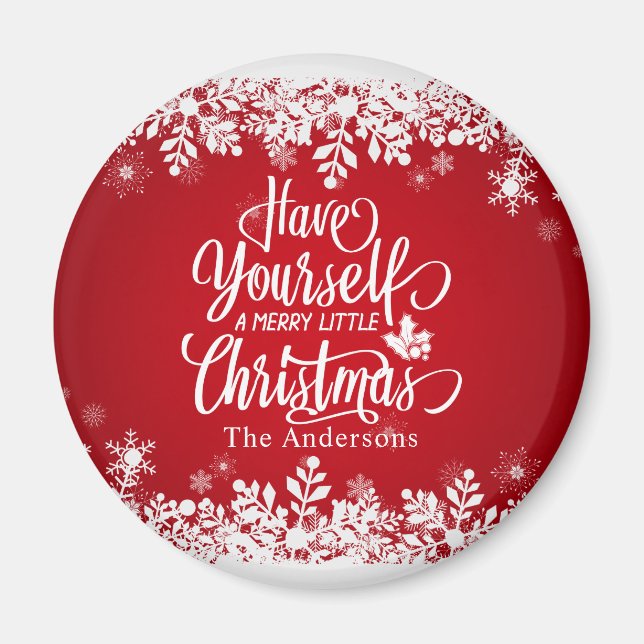 Imã Feliz personalizada pequeno Natal | Magnet (Frente)