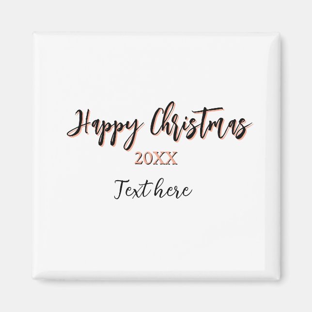 Imã Feliz pêssego de Natal - ano negro - nome holi (Frente)