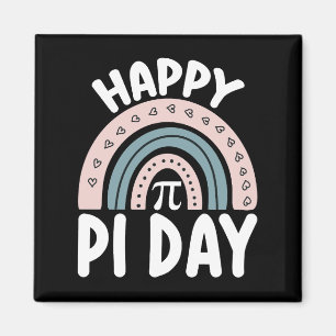 Imã Feliz Pi Day Boho Rainbow Mathemat