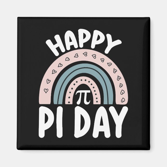 Imã Feliz Pi Day Boho Rainbow Mathemat (Frente)