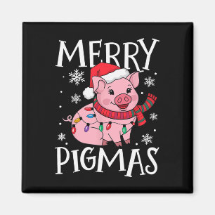 Imã Feliz Pigmas Engraçado Papais noeis De Natal Pig X