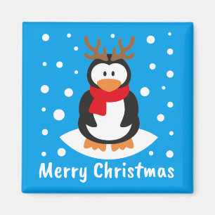 Imã Feliz Pinguim de Natal