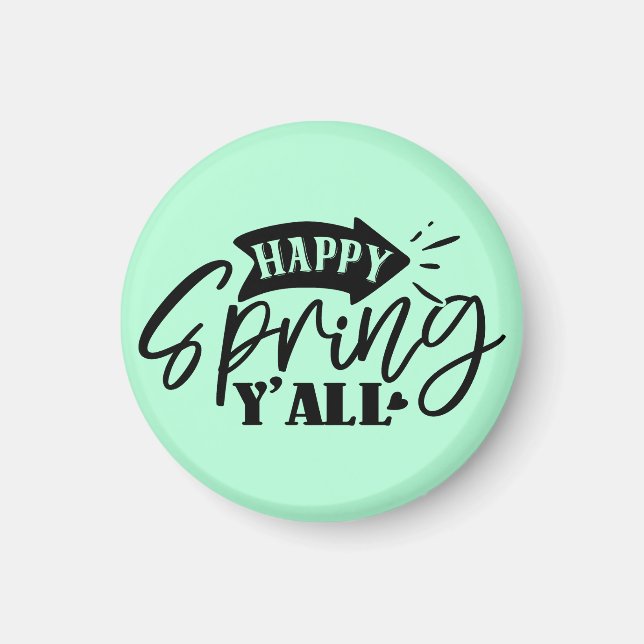 Imã Feliz Primavera para Todos Tipografia Design-49765 (Frente)