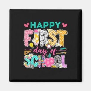 Imã Feliz Primeiro Dia De Aula Groovy De Volta à Escol