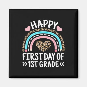 Imã Feliz Primeiro Dia De Ensino-Arco-Íris De Leopardo
