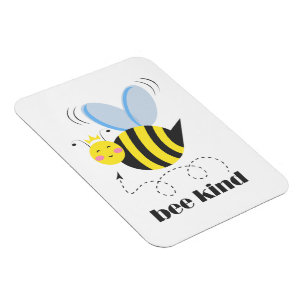 Ímã Feliz princesa de abelhas com coroa e slogan Bela