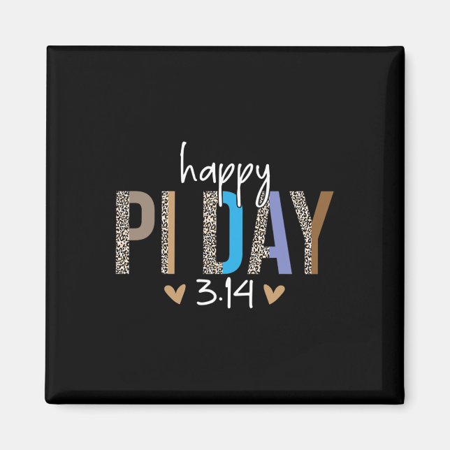 Imã Feliz Professor de Matemática Pi Day Leopard Pi 3 (Frente)