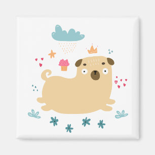 Imã Feliz Puggy Magnet