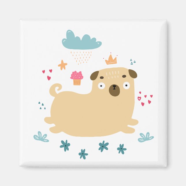 Imã Feliz Puggy Magnet (Frente)