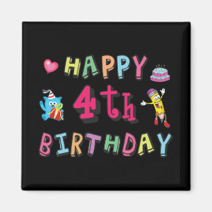 Imã Feliz quarto aniversário. 4 anos por dia.