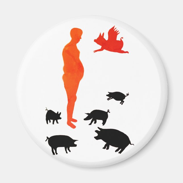 Imã Feliz Refeição Vegeteriana Magnet A Fazenda (Frente)