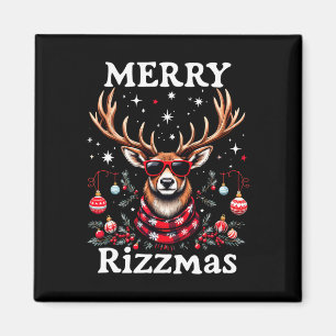 Imã Feliz Rizzmas Natal Divertido Férias Rena