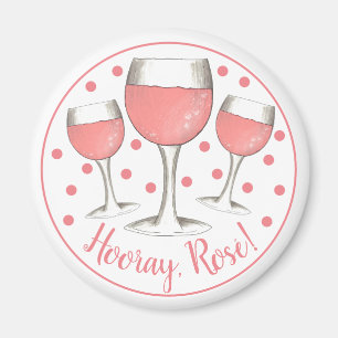 Imã Feliz, Rosé! Rosa Rosa Rosa Esbranquiçada Vidro de