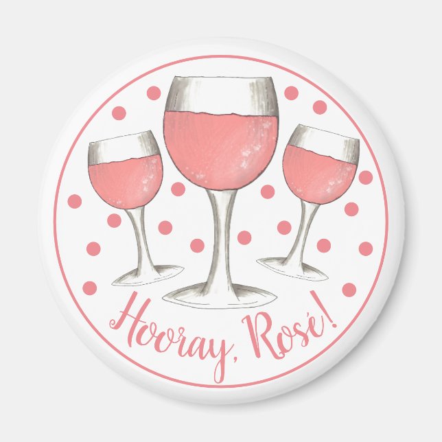 Imã Feliz, Rosé! Rosa Rosa Rosa Esbranquiçada Vidro de (Frente)