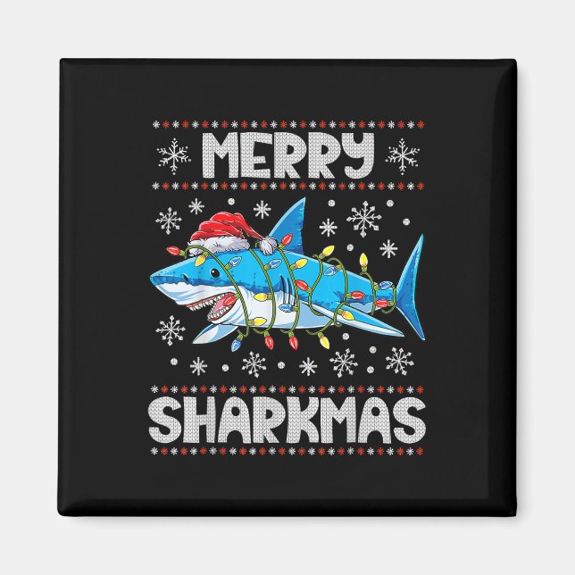 Imã Feliz Sharkmas Sharkmas Papais noeis de Natal Feia (Frente)