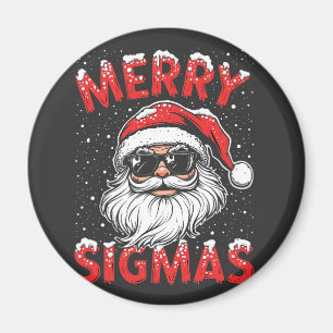 Imã Feliz Sigmas Engraçado Gen Alpha no Natal da escol