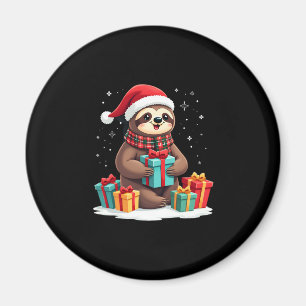 Imã Feliz Slothmas Linda preguiça de Natal Chapéu Sant