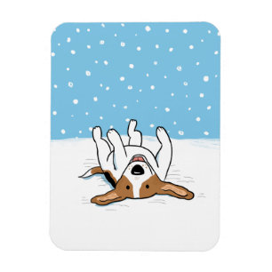 Ímã Feliz Snow Beagle Inverno - Cachorro de Cartoon Bo