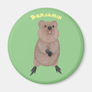 Imã Feliz sorriso, design de desenho animado de quokka