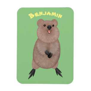 Ímã Feliz sorriso, design de desenho animado de quokka