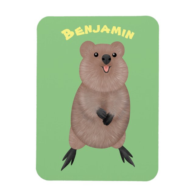 Ímã Feliz sorriso, design de desenho animado de quokka (Vertical)
