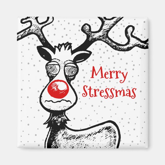 Imã Feliz Stressmas com o Renas Rudolph (Frente)