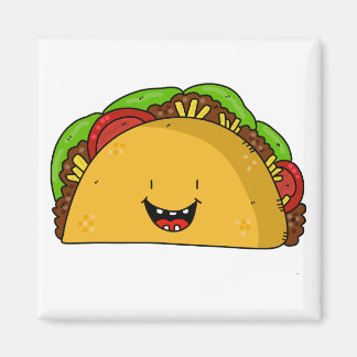 Imã Feliz Taco sorrindo desenho animado