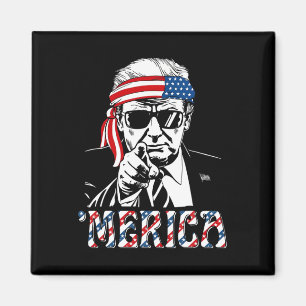 Imã Feliz Trump Vintage 4 de Julho Patriótico América 