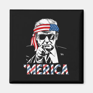 Imã Feliz Trump Vintage 4 de Julho Patriótico merica A