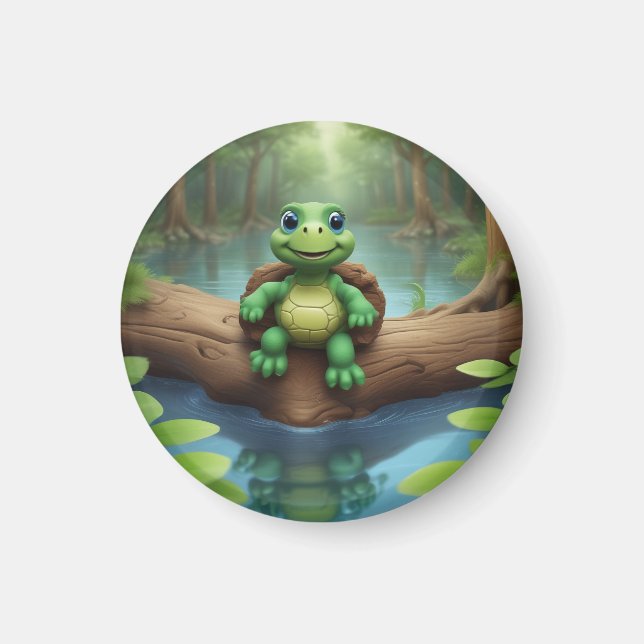 Imã Feliz Turtle Birday Magnet (Frente)