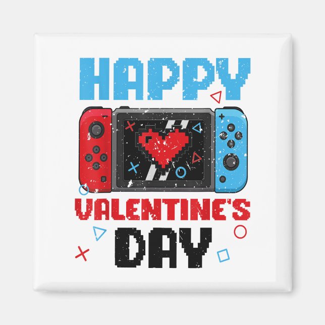Imã Feliz Valentines Day Controller Vídeo Game Heart B (Frente)