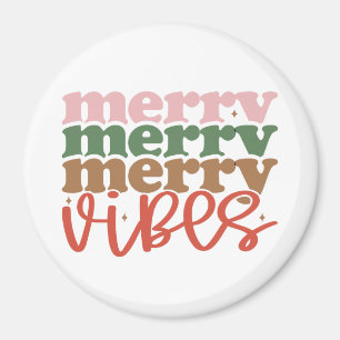 Imã Feliz Vibes Retro Groovy Feriados de Natal