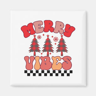 Imã Feliz Vibes Retro Groovy Feriados de Natal