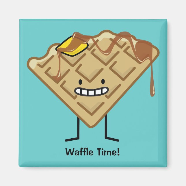 Imã Feliz Waffle com xarope e manteiga (Frente)