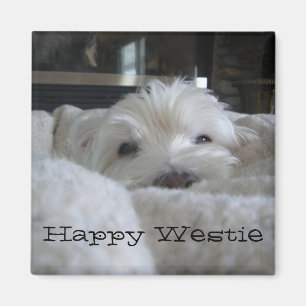 Imã Feliz Westie Photo Magnet