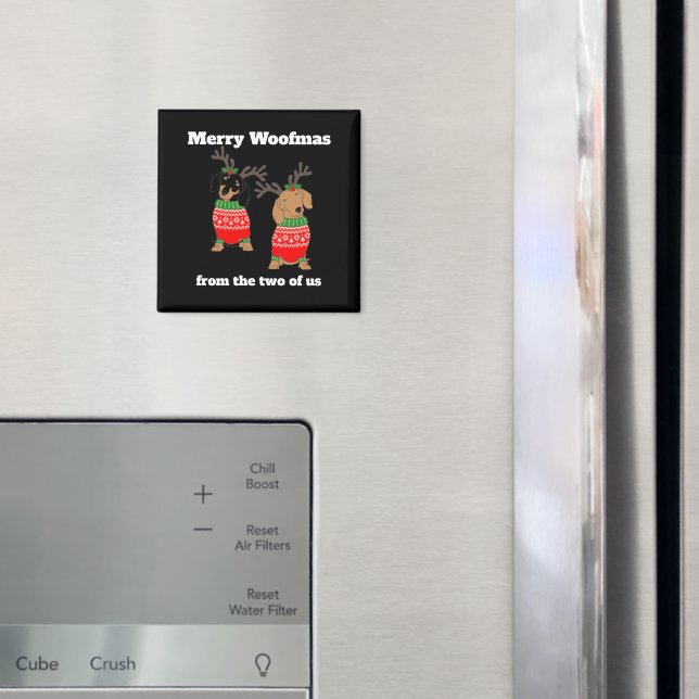 Imã Feliz Woofmas Dachshund Natal  (In Situ (Fridge))