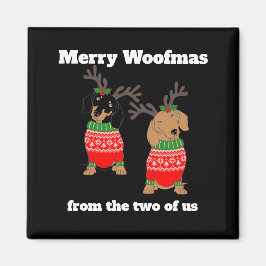 Imã Feliz Woofmas Dachshund Natal 