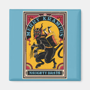 Imã Feliz Xmas Krampus Naughs Brats Circus Poster