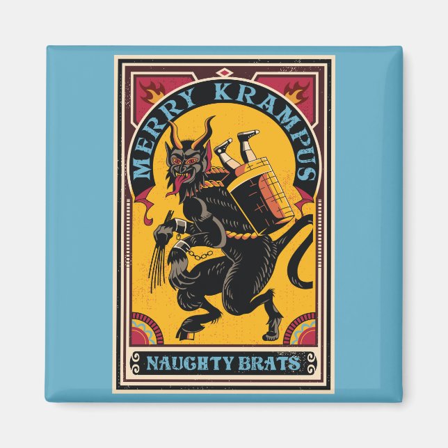 Imã Feliz Xmas Krampus Naughs Brats Circus Poster (Frente)